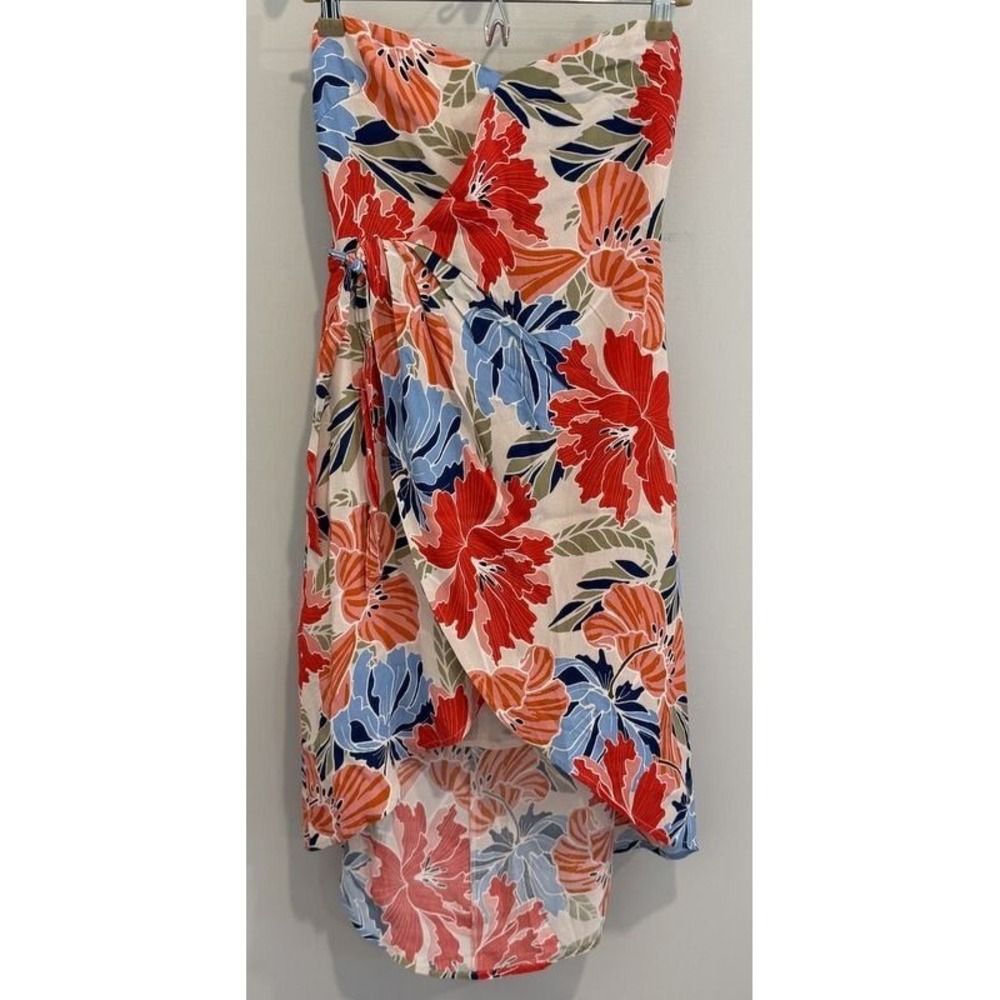 Astr The Label Tropical Resort Wear Strapless Mini Dress Floral Hawaiian New S